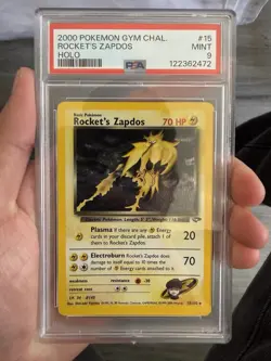 Pokemon TCG 2000 Gym Challenge Rockets Zapdos Holo #15 PSA Mint 9 - Image 3