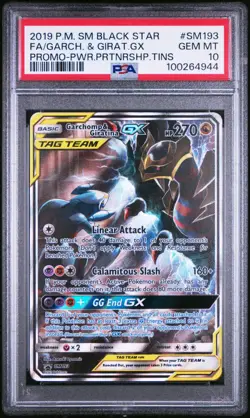 PSA 10 GIRATINA & GARCHOMP GX SM193 BLACK STAR PROMO TAG TEAM POKEMON GEM MINT - Image 1
