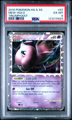 2010 POKEMON MEW PRIME TRIUMPHANT HOLO #97/102 PSA 6 - Image 1