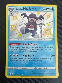 Pokemon TCG Galarian Mr. Rime Shining Fates SV021/SV122 Holo Shiny Holo Rare NM - Image 1