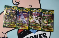 Evolving Skies Pokemon TCG Booster Packs Art Set (4 Packs) FACTORY SEALED - Image 1