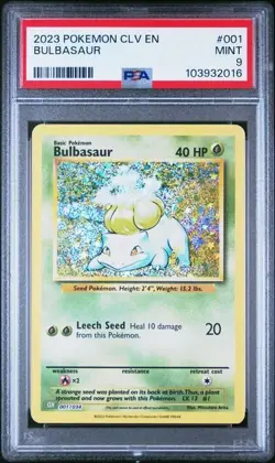 2023 Pokemon CLV CLC CLB 001 BULBASAUR CHARMANDER SQUIRTLE PSA 9 SEQUENTIAL - Image 3