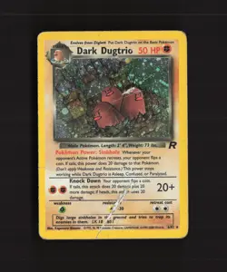 Dark Dugtrio 6/82 WOTC Team Rocket Rare Holo Pokemon Card DMG - Image 1