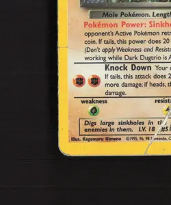 Dark Dugtrio 6/82 WOTC Team Rocket Rare Holo Pokemon Card DMG - Image 5