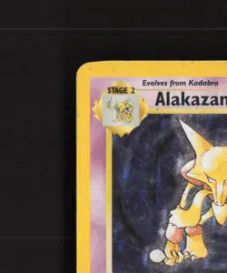 Alakazam 1/102 WOTC Base Set Unlimited Rare Holo Pokemon Card DMG - Image 3