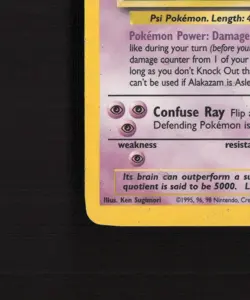 Alakazam 1/102 WOTC Base Set Unlimited Rare Holo Pokemon Card DMG - Image 5