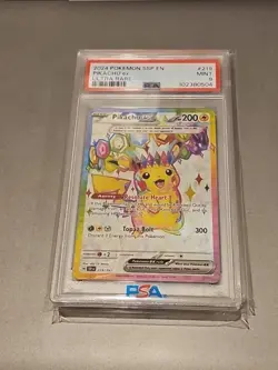 PSA 9 Mint Pikachu ex 219/191 Ultra Rare Surging Sparks SSP Pokemon Card 🔥🔥🔥 - Image 1