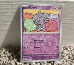 Pokemon TCG Espurr 084/191 Sv08: Surging Sparks Reverse Holo Card - Image 1