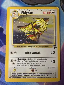 Pokemon TCG Pidgeot Holo Rare Card 14/130 Base Set 2 - Image 1