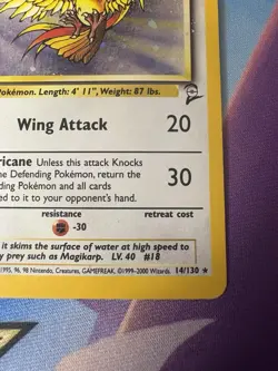 Pokemon TCG Pidgeot Holo Rare Card 14/130 Base Set 2 - Image 2