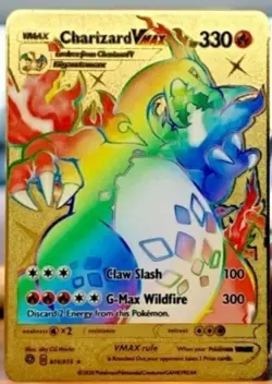 Charizard VMAX Rainbow Gold Metal Card Collectible Gift/Display /custom - Image 1