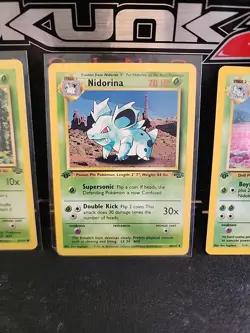 Pokemon Trading Card Game Nidoran Nidorino Nidoqueen Set 1st Edition No. MP - Image 3