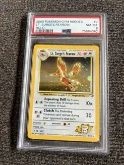 2000 Pokemon Gym Heroes Lt. Surge's Fearow Holo Card #7 NM-MT 8 - Image 1