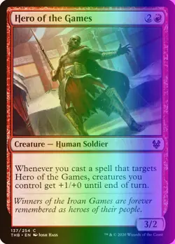 MTG Magic the Gathering Hero of the Games (137/415) Theros Beyond Death NM FOIL - Image 1
