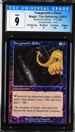 YAWGMOTH'S EDICT 7th Edition Foil U CGC 9 Q++ MTG [Nostalgium] - Image 1