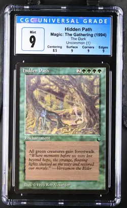 HIDDEN PATH The Dark Rare Reserved List CGC 9 MTG [Nostalgium] - Image 1