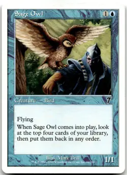 MTG Sage Owl C 7th Edition 96 LP - Image 1
