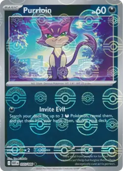 Pokemon Purrloin (Poke Ball Pattern) (55/325) White Flare NM REVERSE HOLO - Image 1