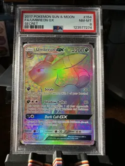 Pokemon Umbreon GX Full Art Holo Rainbow Secret Rare PSA 8 - Image 1