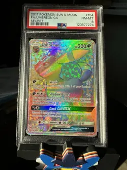 Pokemon Umbreon GX Full Art Holo Rainbow Secret Rare PSA 8 - Image 2