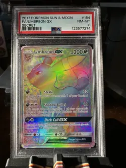 Pokemon Umbreon GX Full Art Holo Rainbow Secret Rare PSA 8 - Image 3