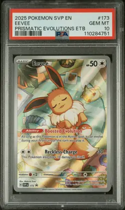 2025 POKEMON SVP EN-SV BLACK STAR PROMO #173 EEVEE PSA 10 - Image 1