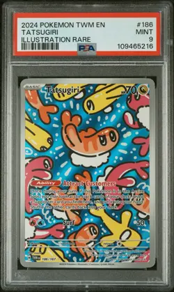 Pokemon Twilight Masquerade Tatsugiri Illustration Rare Card 186/167 PSA 9 - Image 1