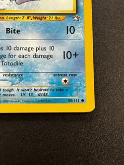 Totodile 80/111 - Neo Genesis Uncommon Vintage WOTC Pokemon TCG Card LP - Image 3