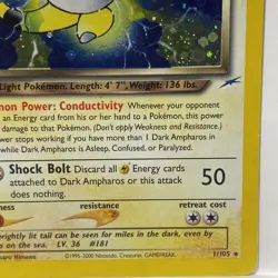 Dark Ampharos - 1/105 - Pokemon Neo Destiny Unlimited Holo Rare Card WOTC LP - Image 5