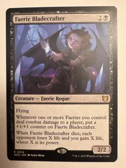 1x Faerie Bladecrafter - NM - Wilds of Eldraine Commander Mtg - Image 1