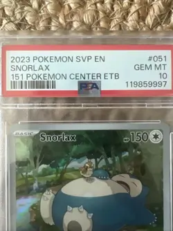 Pokemon Snorlax 151 Pokemon Center ETB Illustration Rare Promo SVP en 051 PSA 10 - Image 4
