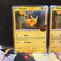 3x Pikachu 018/091 Trick or Trade Cosmos Holo Pokemon MINT Pack Fresh - Image 2