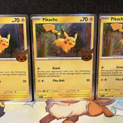 3x Pikachu 018/091 Trick or Trade Cosmos Holo Pokemon MINT Pack Fresh - Image 3