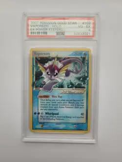 Pokemon Vaporeon Gold Star 102/108 Power Keepers PSA 4 - Image 1