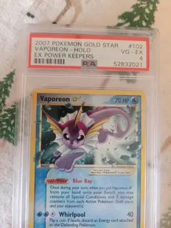 Pokemon Vaporeon Gold Star 102/108 Power Keepers PSA 4 - Image 5