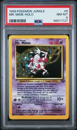 1999 Pokemon Jungle - Mr Mime-Holo - #6/64 PSA 8 - FREE Shipping - Image 1