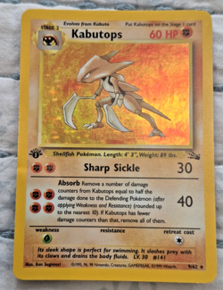 Pokemon TCG Kabutops Fossil 9/62 Holo 1st Edition Holo Rare MP Moderately Played - Image 1