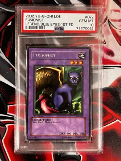 Yugioh- Fusionist 1st Ed PSA 10 Gem Mint (LOB-022) Legend Of Blue Eyes - Image 1