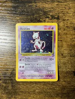 Pokemon Mewtwo TCG Base Set 2 Holo Card 10/130 Unlimited Holo Rare - Image 1