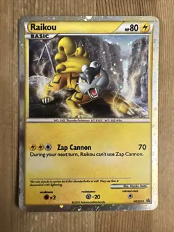 Pokemon BLACK STAR PROMO RAIKOU #HGSS19 HOLO FOIL CARD MP - Image 1