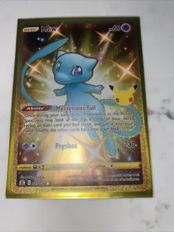 Pokemon TCG 2021 Gold Mew Celebrations Card 025/025 Full Art Secret Rare - Image 1