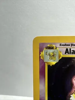 Pokemon TCG Alakazam Holo Rare Trading Card 1/130 Base Set 2 CENTER SWIRL - Image 4