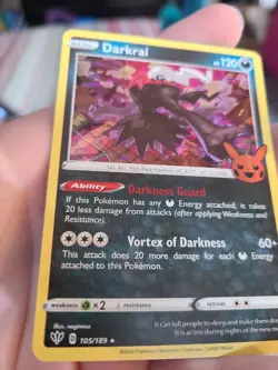 Darkrai Holo - Trick or Trade Pokemon TCG 105/189 Halloween 2022 Card - Image 2
