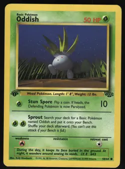 Oddish 58/64 1st Edition Jungle Common Pokemon Card - Image 1