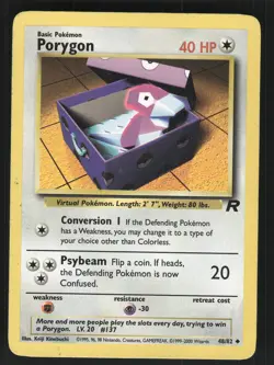 Porygon 48/82 1st Edition Team Rocket Uncommon Pokemon Card - Image 1