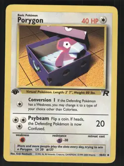 Porygon 48/82 1st Edition Team Rocket Uncommon Pokemon Card - Image 3