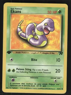 Ekans 56/82 1st Edition Team Rocket Common Pokemon Card - Image 1