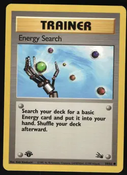 Energy Search 59/62 1st Edition Fossil Common Pokemon Card - Image 4