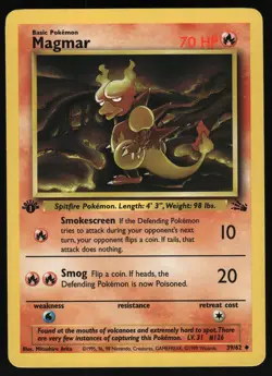 Magmar 39/62 1st Edition Fossil Uncommon Pokemon Card - Image 1