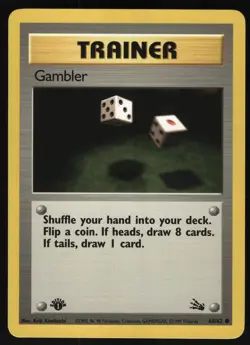 Gambler 60/62 1st Edition Fossil Common Pokemon Card - Image 1